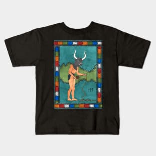 15 The Minotaur from The Minoan Tarot Kids T-Shirt